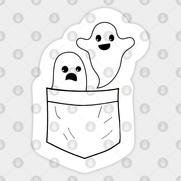 Ghosted Spooky Pocket Sticker by PeakedNThe90s